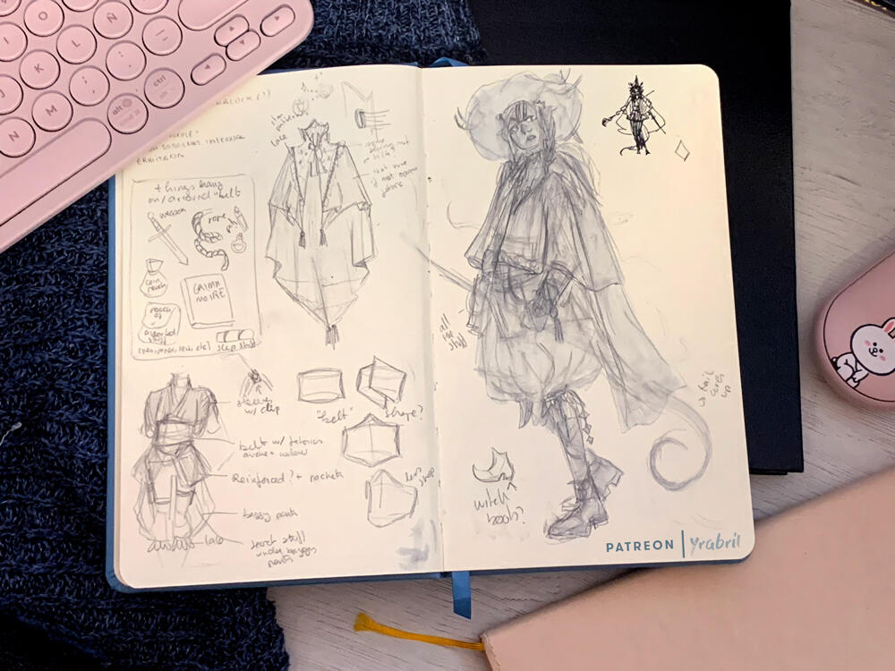 Dnd Character exploration - Sketchbook page