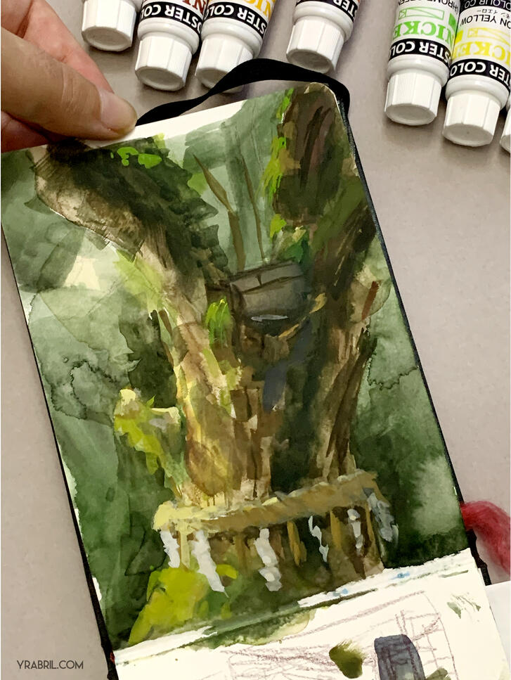 Plein Air - Japan - Gouache on paper