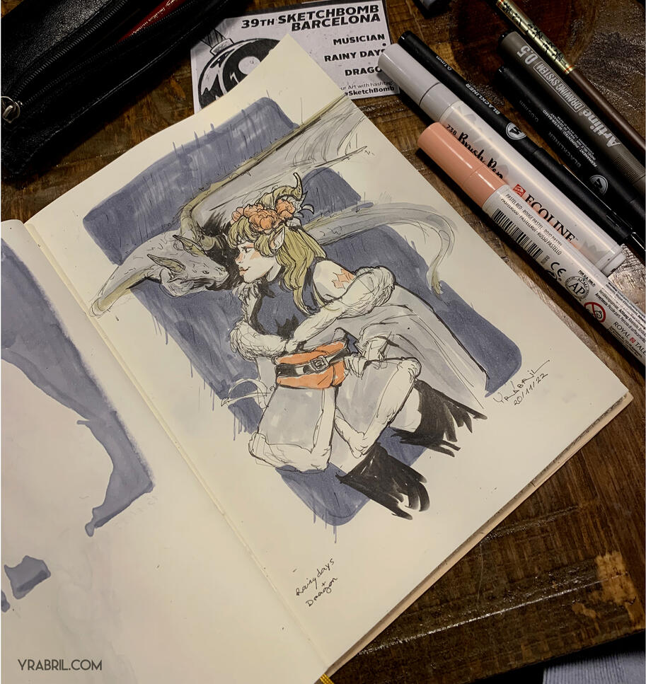 Copic marker sketch - sketchbook page