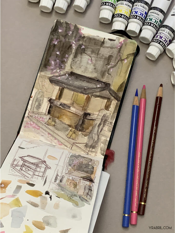 Plein Air - Japan - Gouache on paper