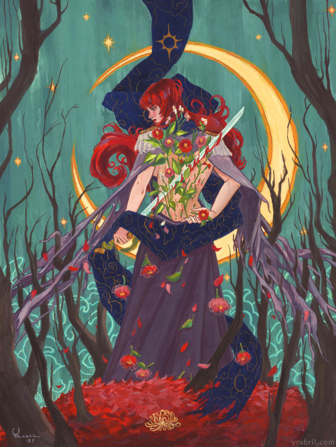 Camelia, gouache on paper 24x32cm